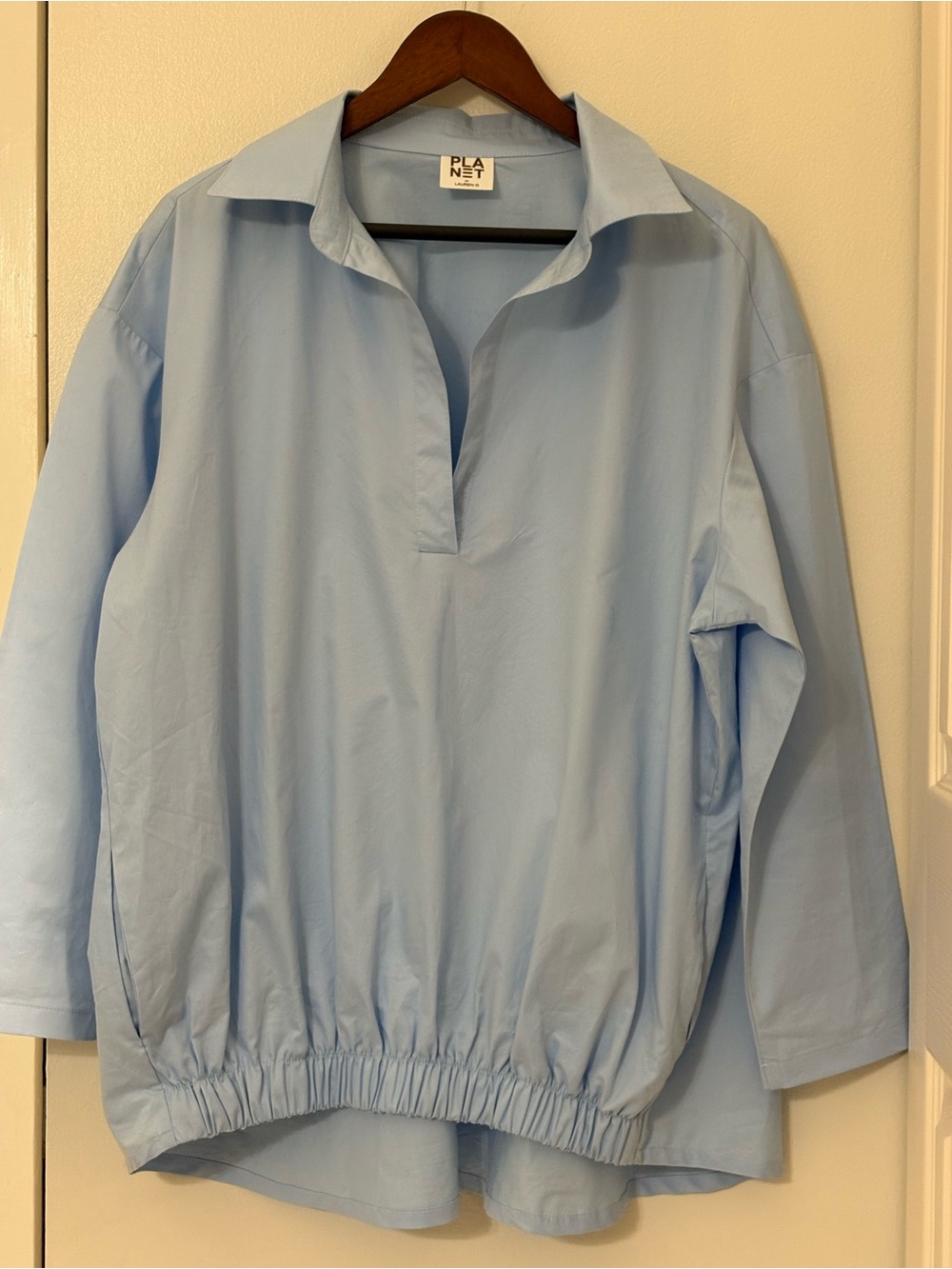 PLANET by Lauren G Light Blue Parachute Top One Size